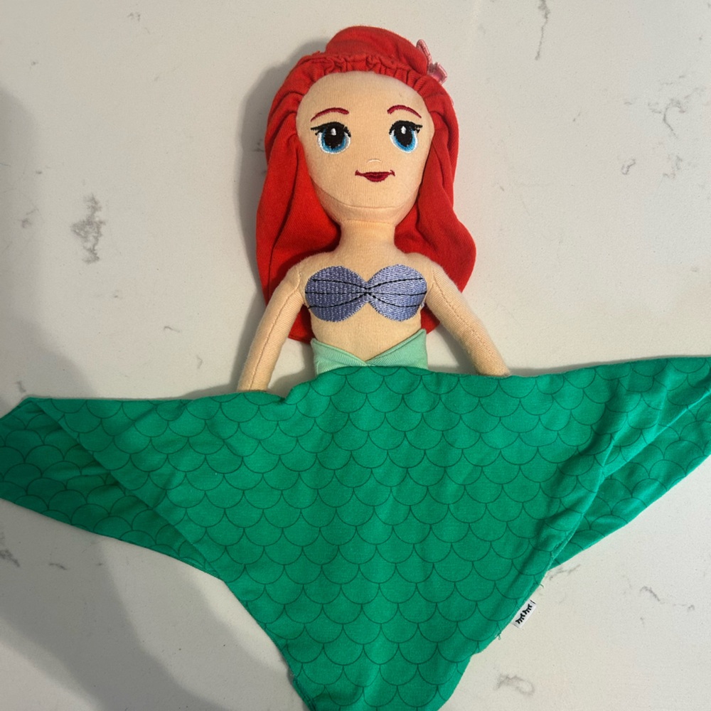 Little Sleepies Red-Haired Mermaid Plush with Green Tail